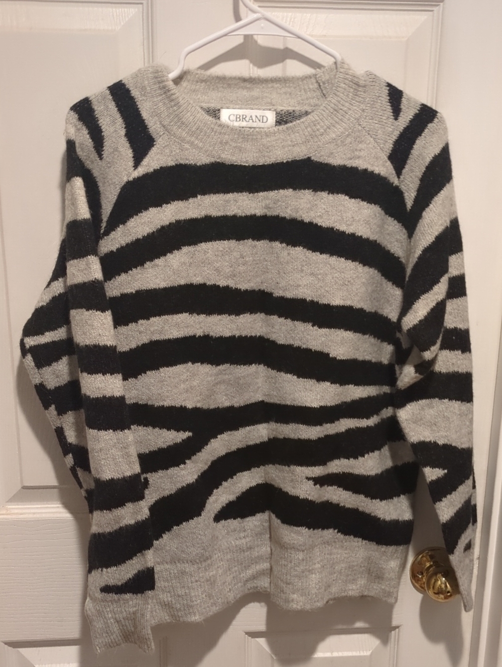 Women's Black & Gray Striped Sweater